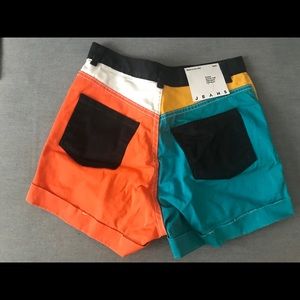 Color Block American Apparel Jean Shorts